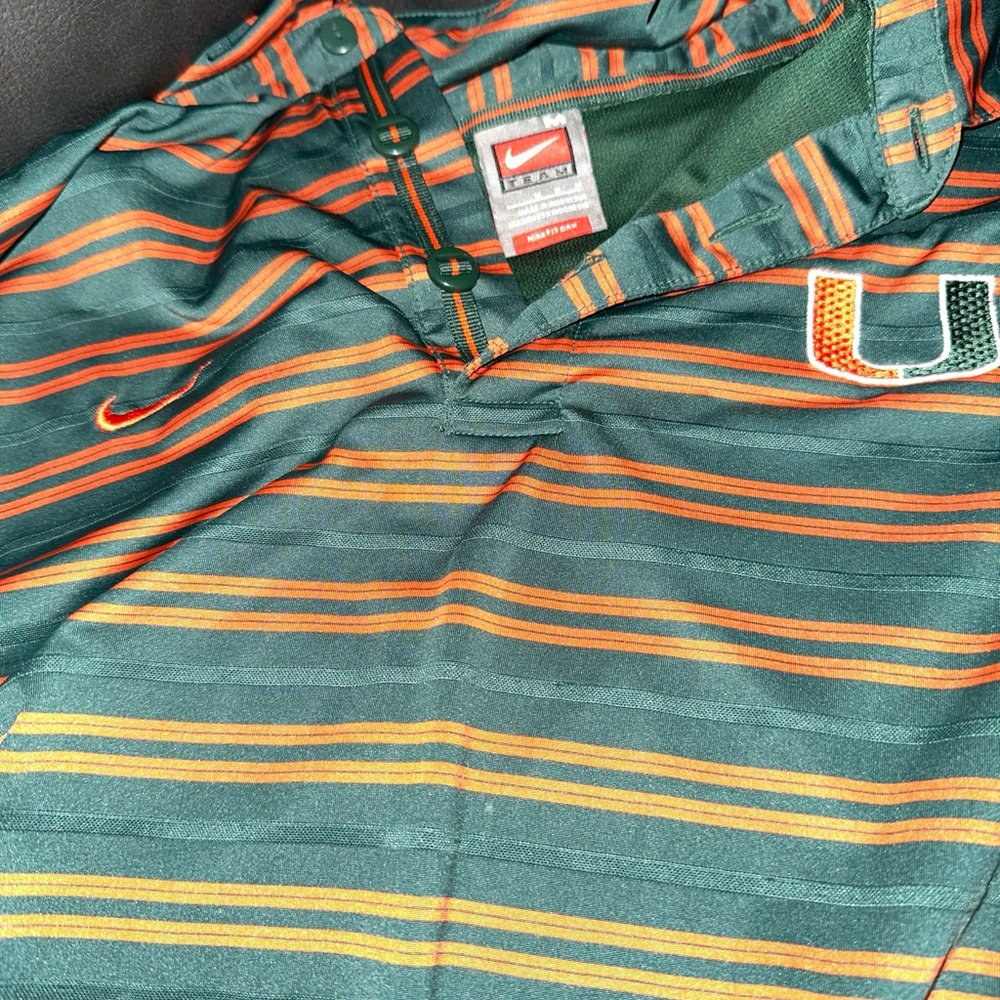 Nike Polo Miami University striped shirt medium men’s
